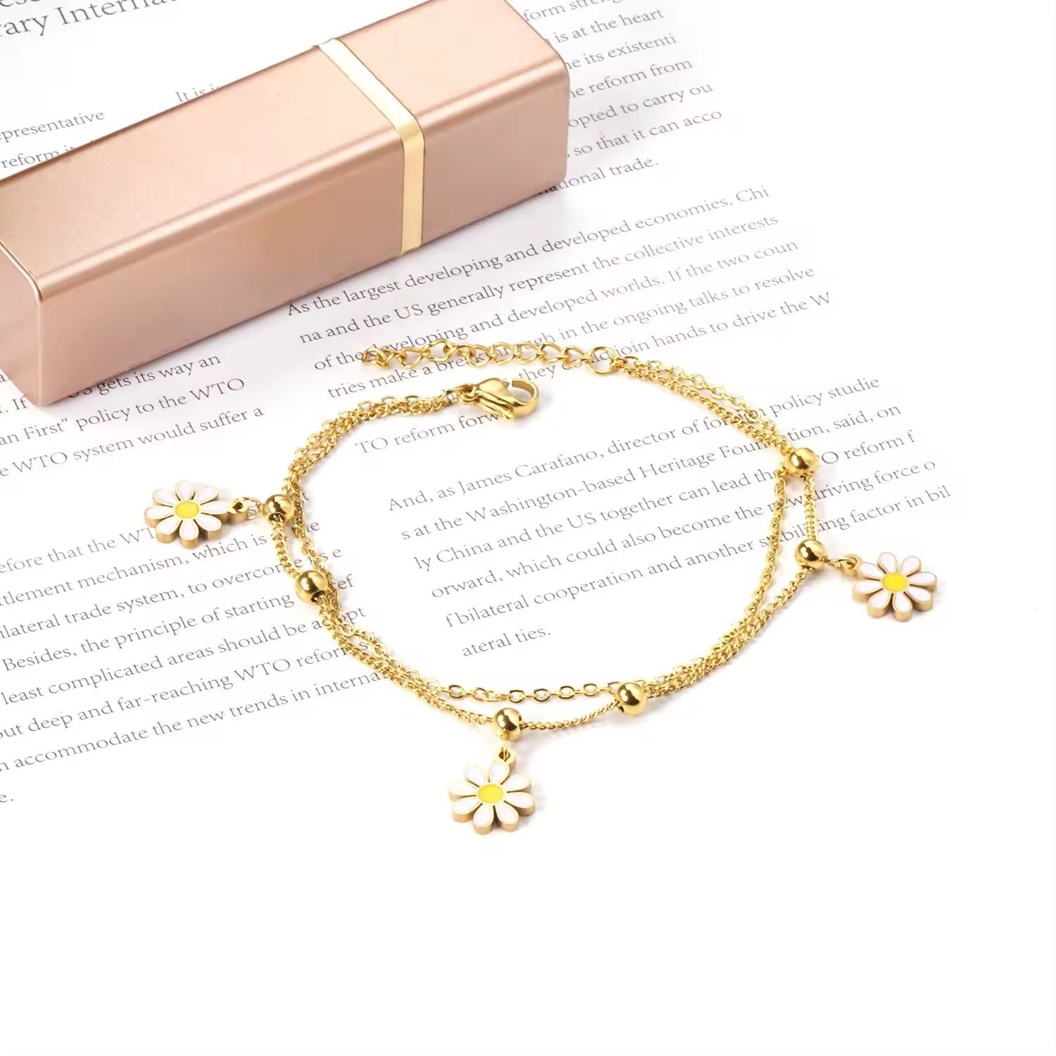 Pulsera Margarita Waterproof - Joya en acero inoxidable enchapado en oro 18k - D'Merys