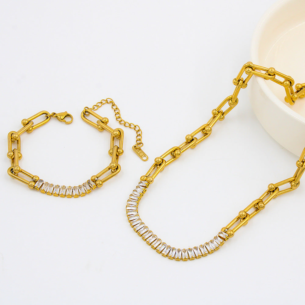 Pulsera Victoria Tenis Waterproof - Joya en acero inoxidable enchapado en oro 18k - D'Merys