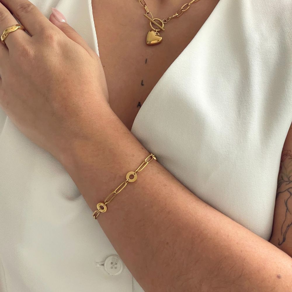 Pulsera Odisea Eslabones Waterproof - Joya en acero inoxidable enchapado en oro 18k - D'Merys