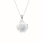 Collar Girasol Giratorio Antiestrés - Plata