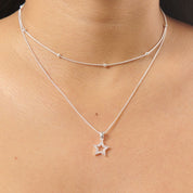 Collar Estrella Microcircón  - Plata 925