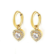 Aretes corazón circones waterproof - D'MERYS JOYAS Y ACCESORIOS