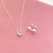 Set Punto De Luz - Collar Y Aretes - Silver Plata 925